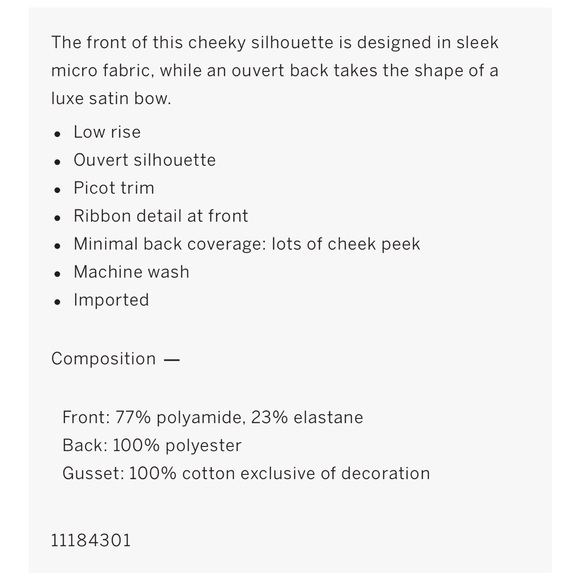 Crotchless open back peek-a-boo exposed ouvert panty panties red bow Victoria's - Picture 6 of 7